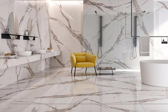 巖板怎么貼墻面、地面濕鋪呢